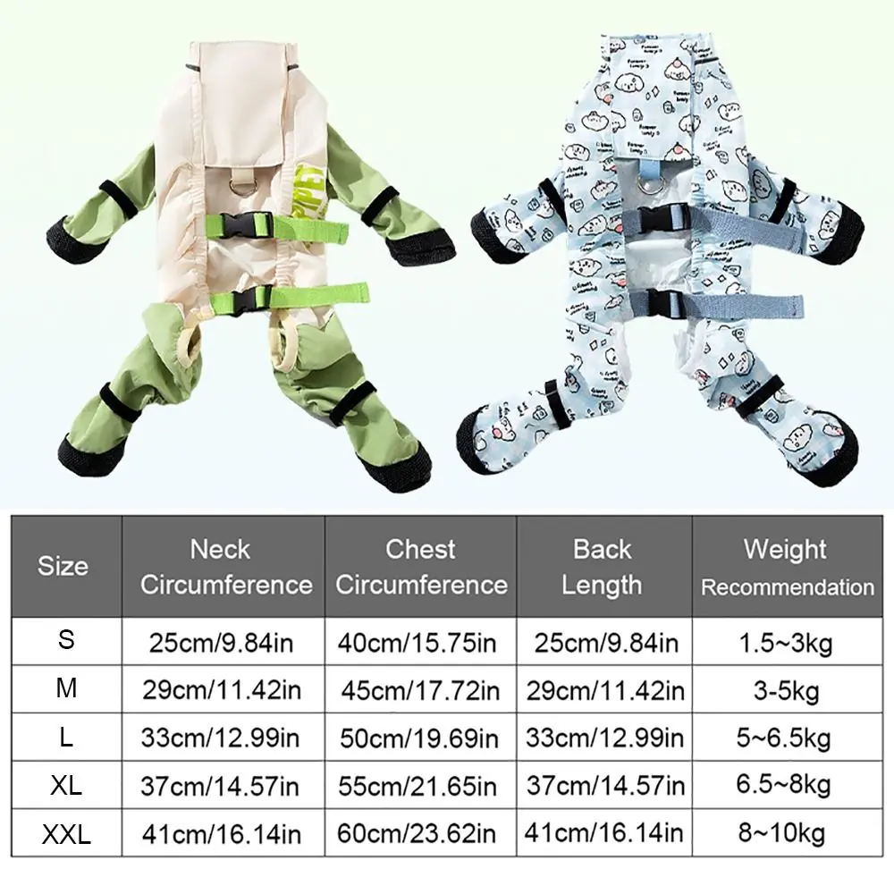 Reflective Stripe Pet Strolling Going Out Pants Back Adjustable Dust-proof Dog Four-Legged Pants Full Leg Protection Anti-Slip