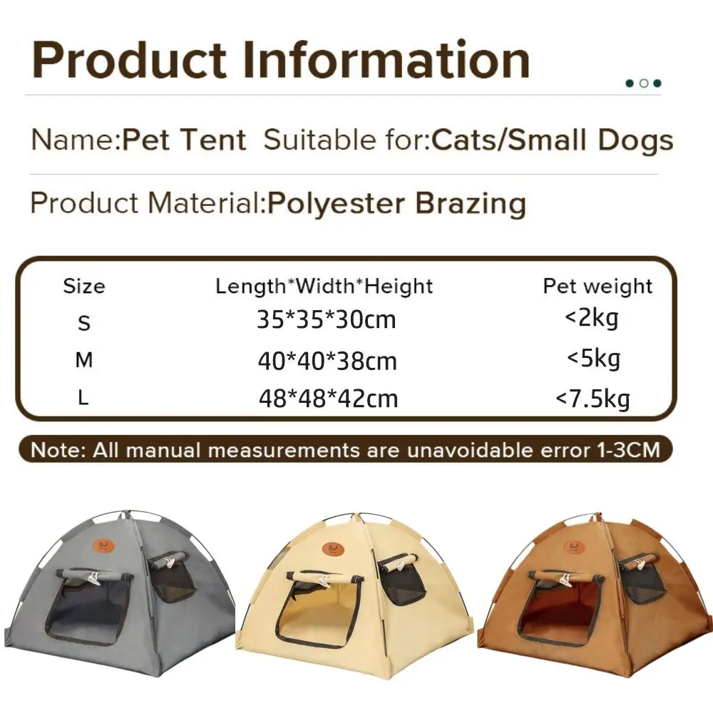 Portable Foldable Pet Cat Tent Large Closed Design Cat House Waterproof Stable Cat Sleep House Indoor Use