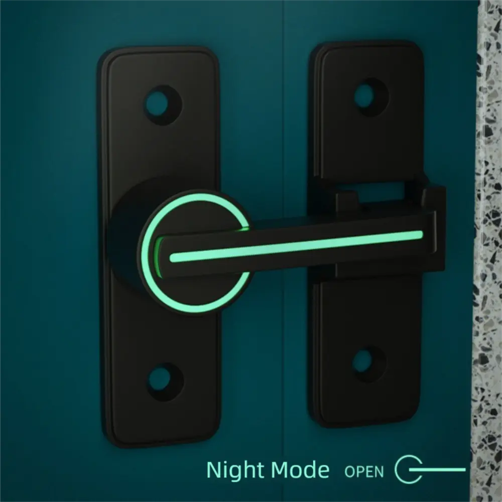 Durable Luminous Door Latch Heavy Duty Zinc Alloy Sliding Door Lock 90 Degree Hardware Closet Door Lock Cabinet