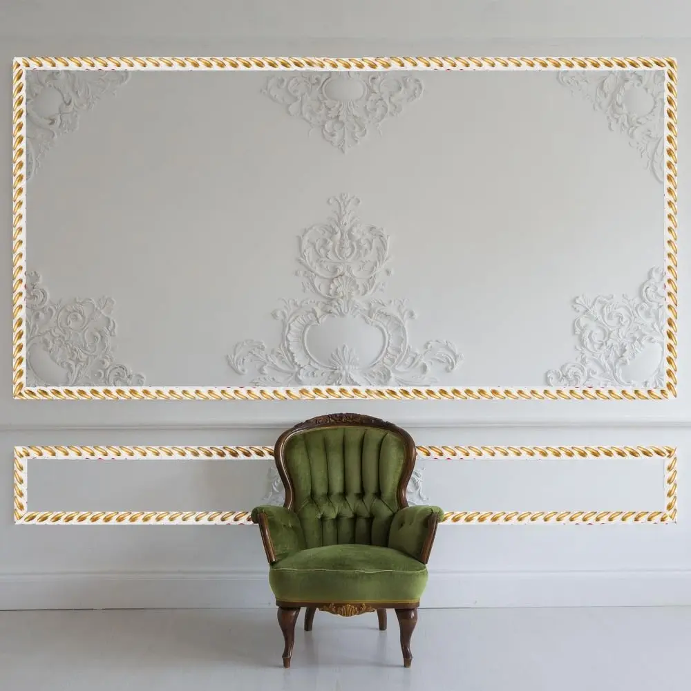 DIY Decoration Paintable Wall Baseboard Flexible Peel and Stick Mirror Frame Self-Adhesive PVC Paneling Strip Wall Edge