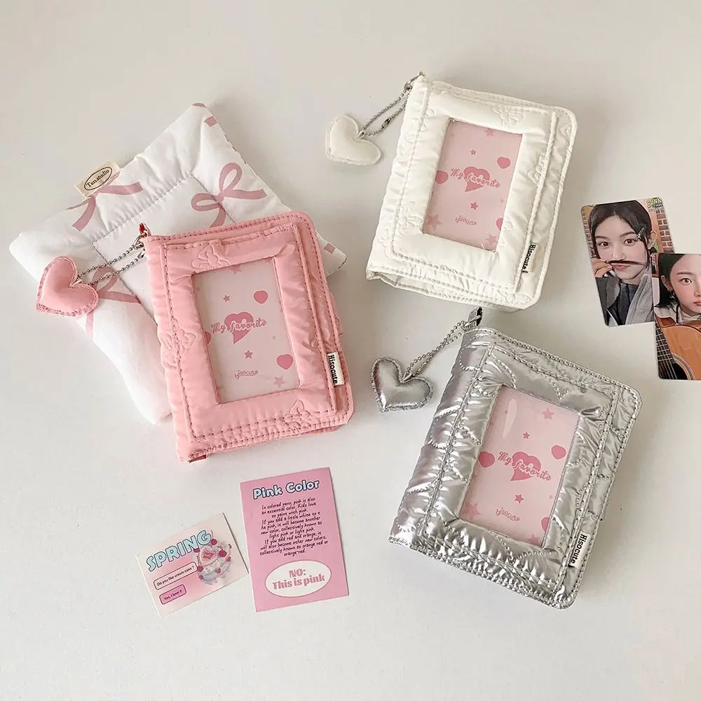 Fashion INS Bow Kpop Photo Album 3 Inch with 10Pages Inner Sheets Idol Binder Photo Card Mini Card Collect Book