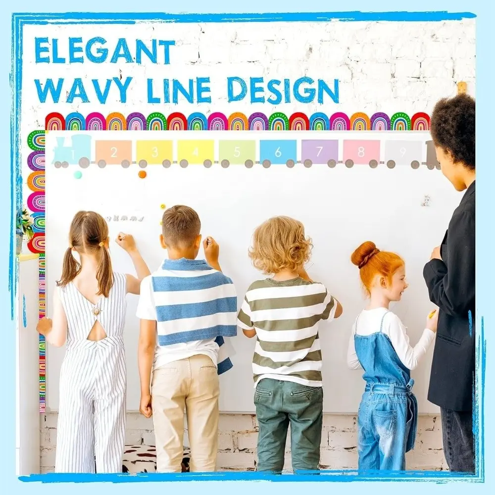 1Roll Creative Self Adhesive Chalkboard Board Border 5.5cm DIY Border Classroom Decors Paper Border Trim Sticker Handmade Crafts