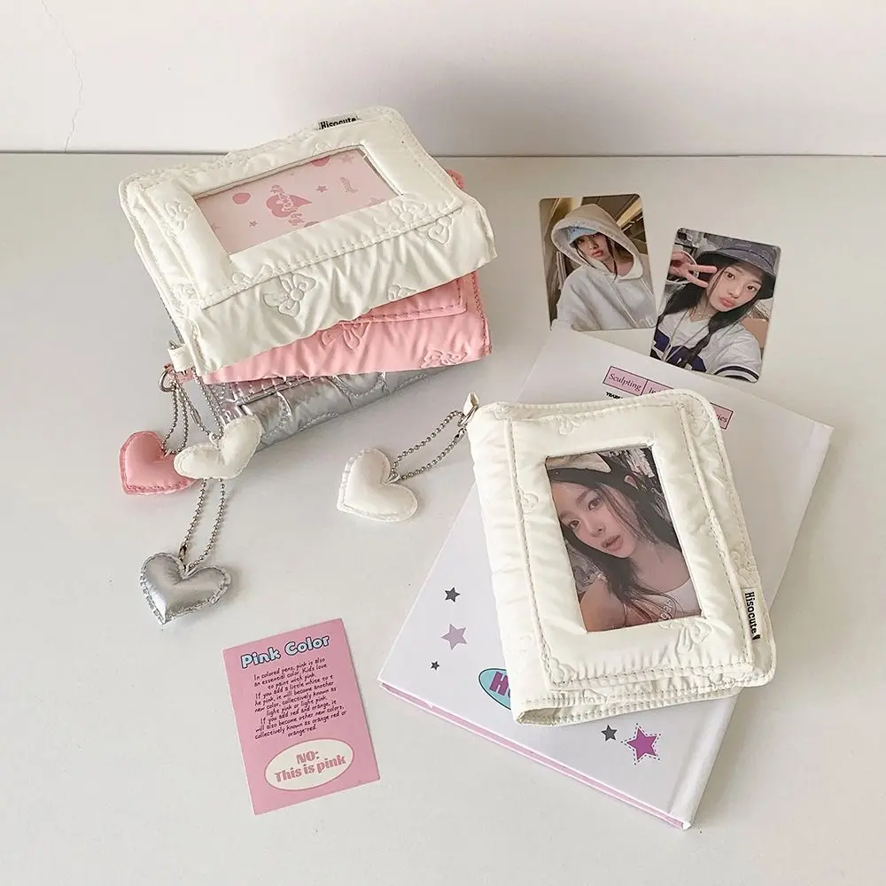 Fashion INS Bow Kpop Photo Album 3 Inch with 10Pages Inner Sheets Idol Binder Photo Card Mini Card Collect Book