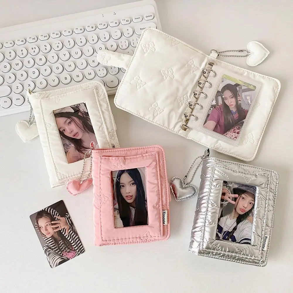 Fashion INS Bow Kpop Photo Album 3 Inch with 10Pages Inner Sheets Idol Binder Photo Card Mini Card Collect Book