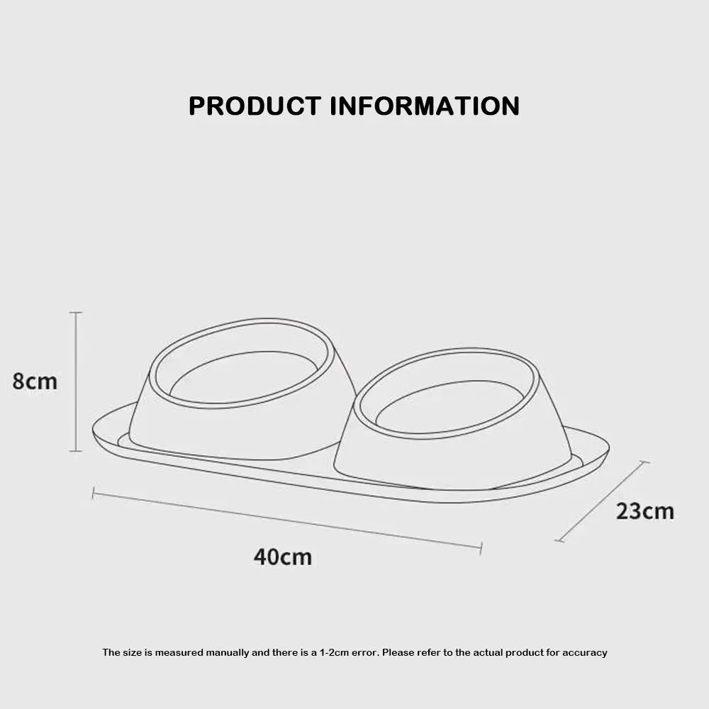 Stable Double Bowls Cat Bowl Stainless Steel Anti-toppling Cat Food Bowl Elevated Large Capacity Cat Food Container Pet Supplies