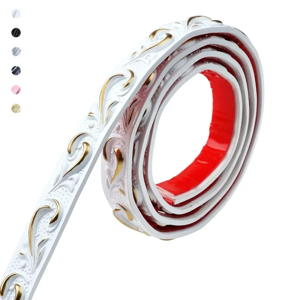 DIY Decoration Self-Adhesive Wall Molding Trim Flexible PVC Mirror Frame 5m Peel and Stick Paneling Strip Home