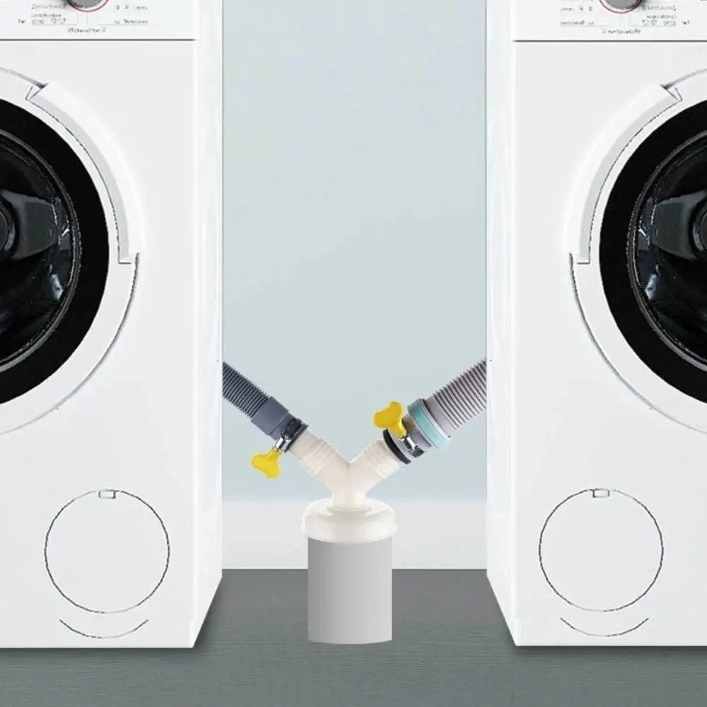 Durable Dual-Purpose Washing Machine Drainer Pipe Tee Anti-Return Sink Drain Pipe Adapter Anti Odor Two-In-One Sewer Branch