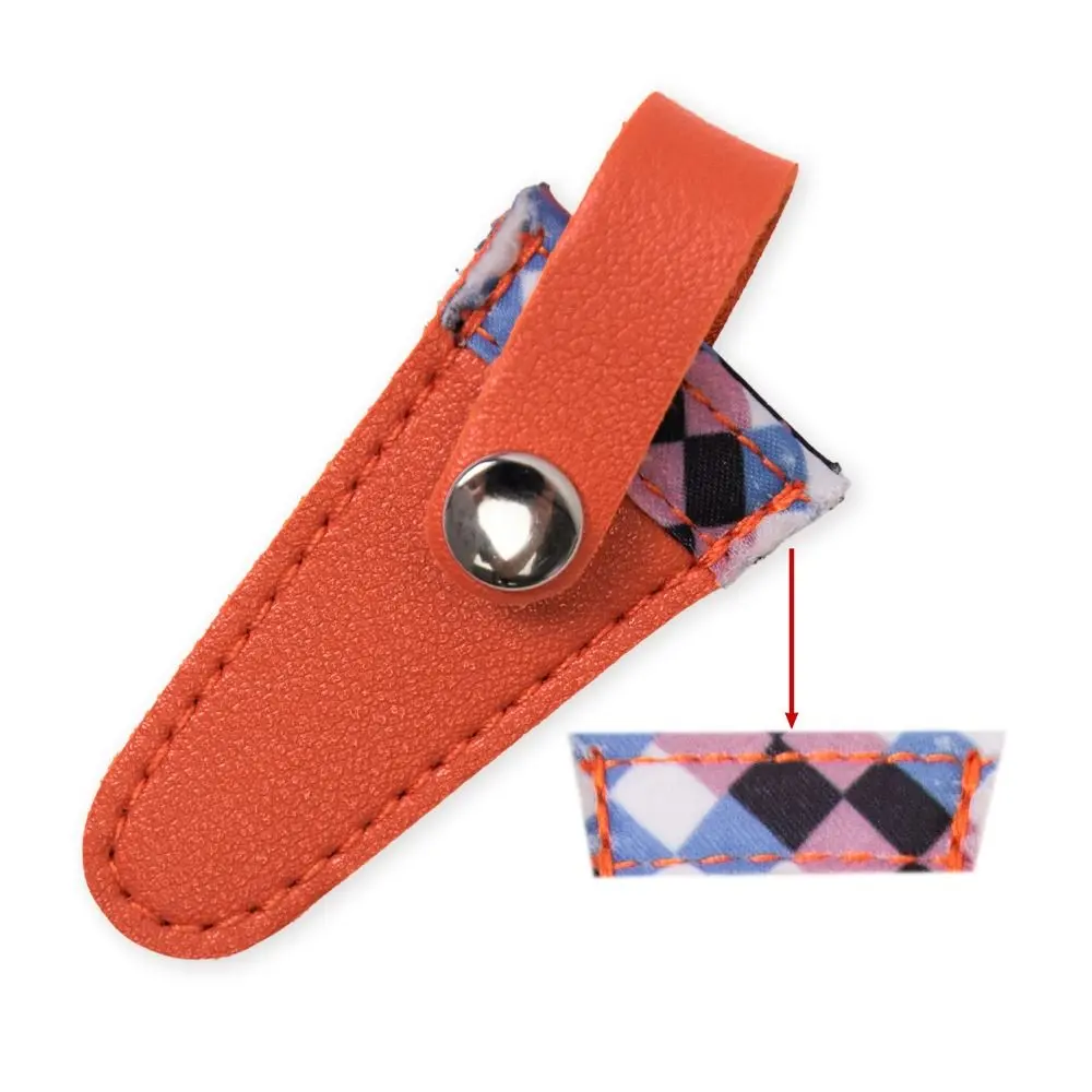DIY Art Embroidery Scissors Storage Case PU Leather Colorful Scissors Sheath Protective Cover Household Scissors Sleeve