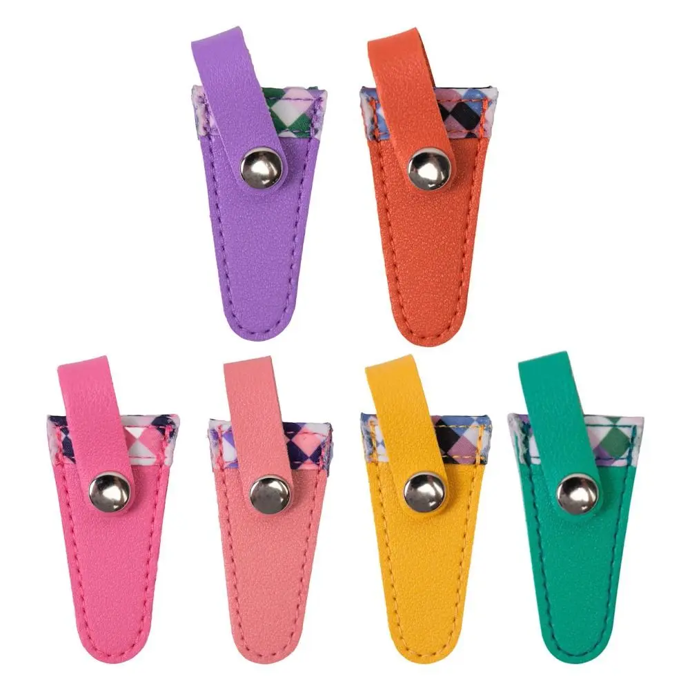DIY Art Embroidery Scissors Storage Case PU Leather Colorful Scissors Sheath Protective Cover Household Scissors Sleeve