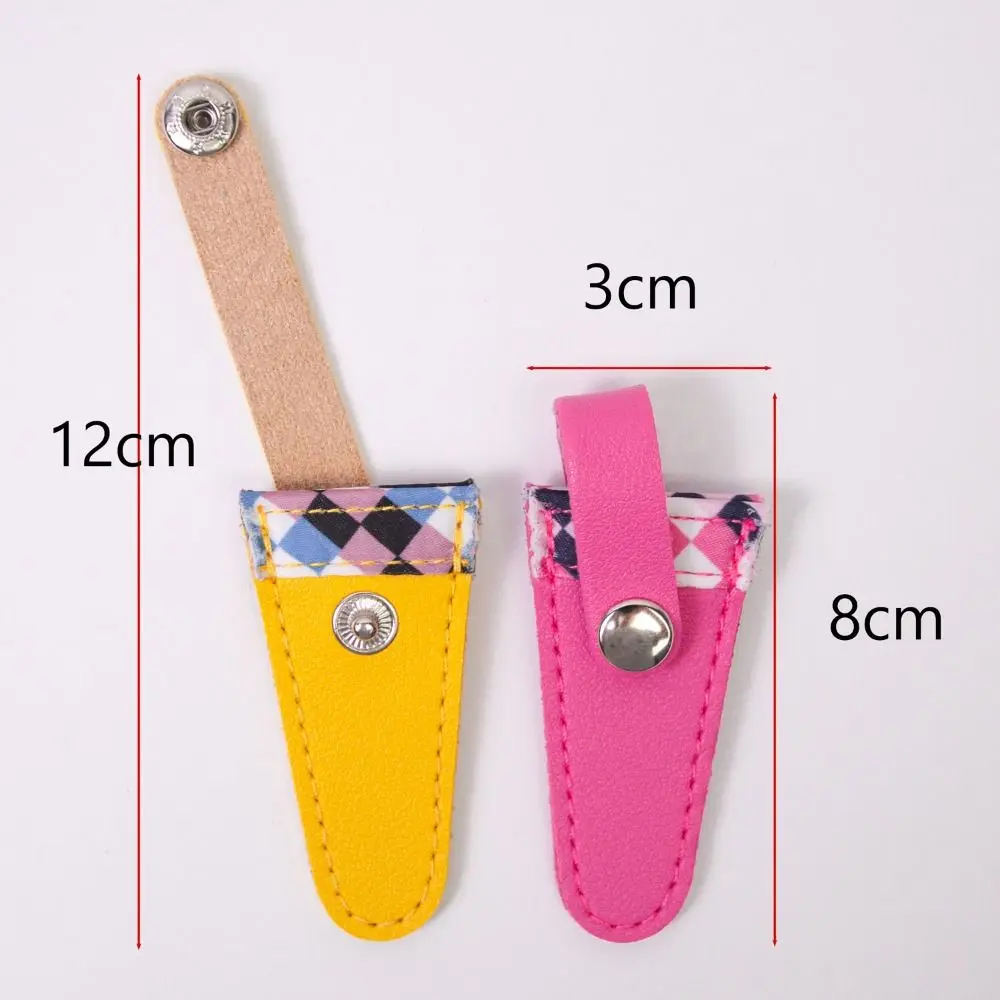 DIY Art Embroidery Scissors Storage Case PU Leather Colorful Scissors Sheath Protective Cover Household Scissors Sleeve
