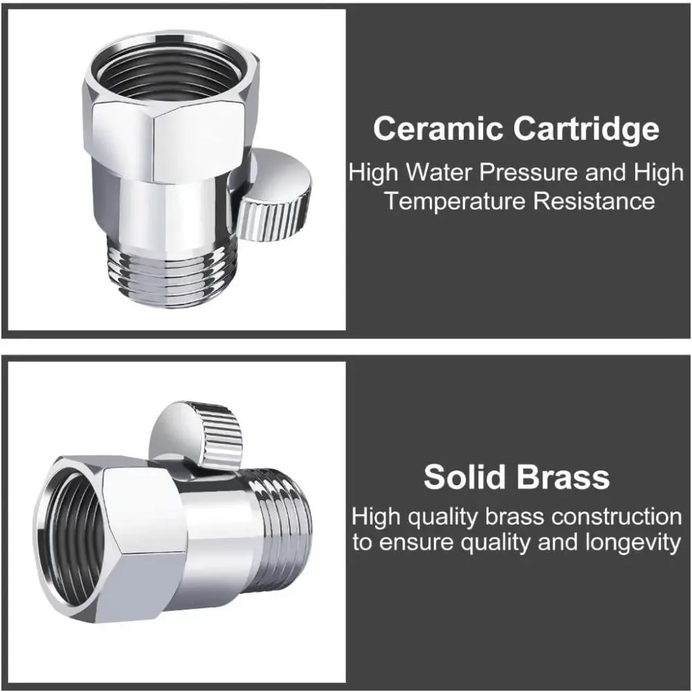 New Brass Shower Flow Control Valve Female Male G1/2 Shower Head Shut Off Valve Quick-opening Diverter Valve Bidet Sprayer