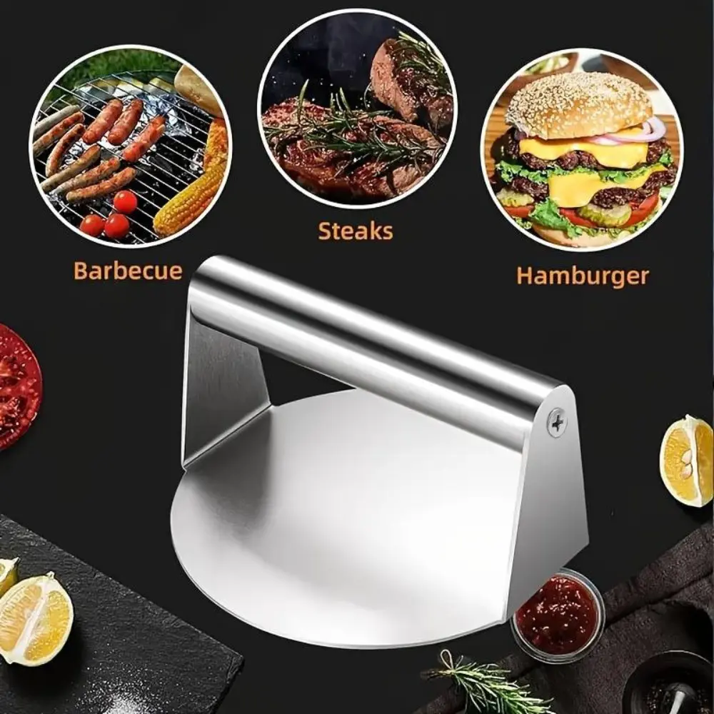 Steak Burger Stainless Steel Smash Burger Press No Rust Round Stainless Steel Grill Press Burger Smasher Griddle Use
