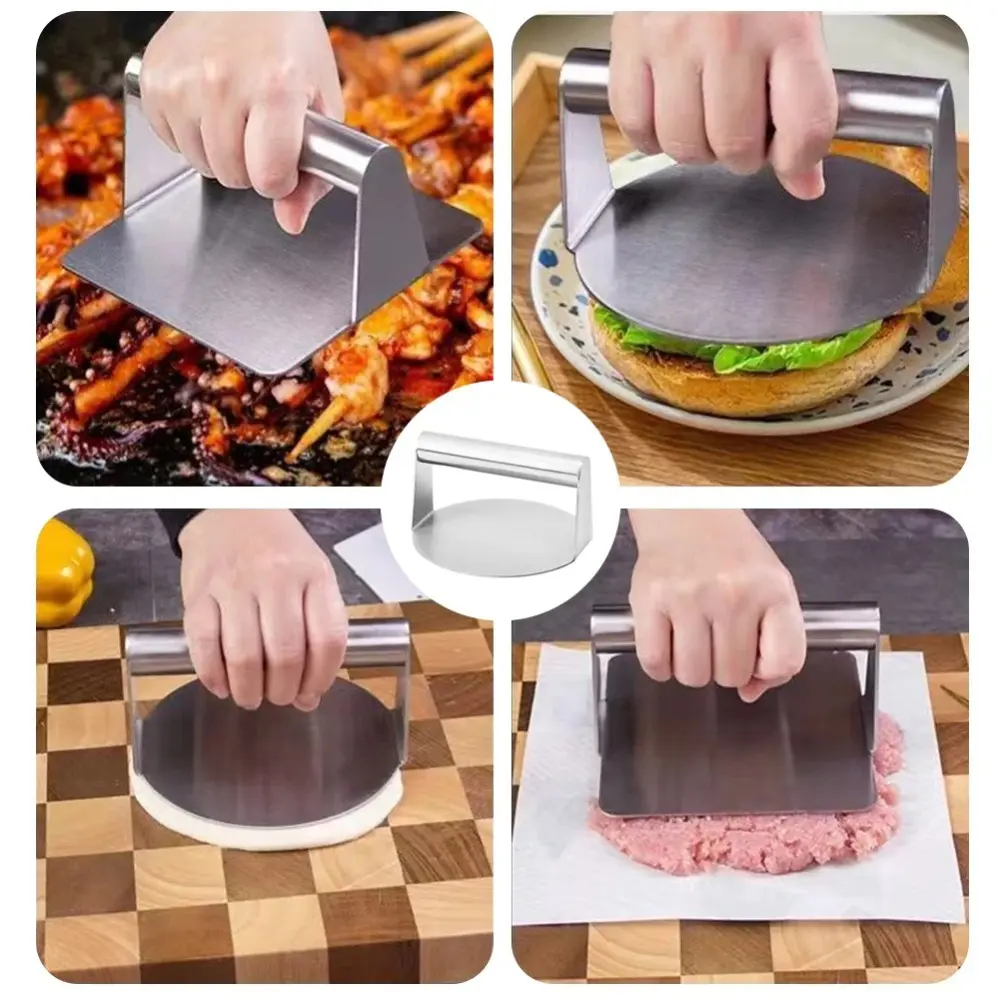 Steak Burger Stainless Steel Smash Burger Press No Rust Round Stainless Steel Grill Press Burger Smasher Griddle Use