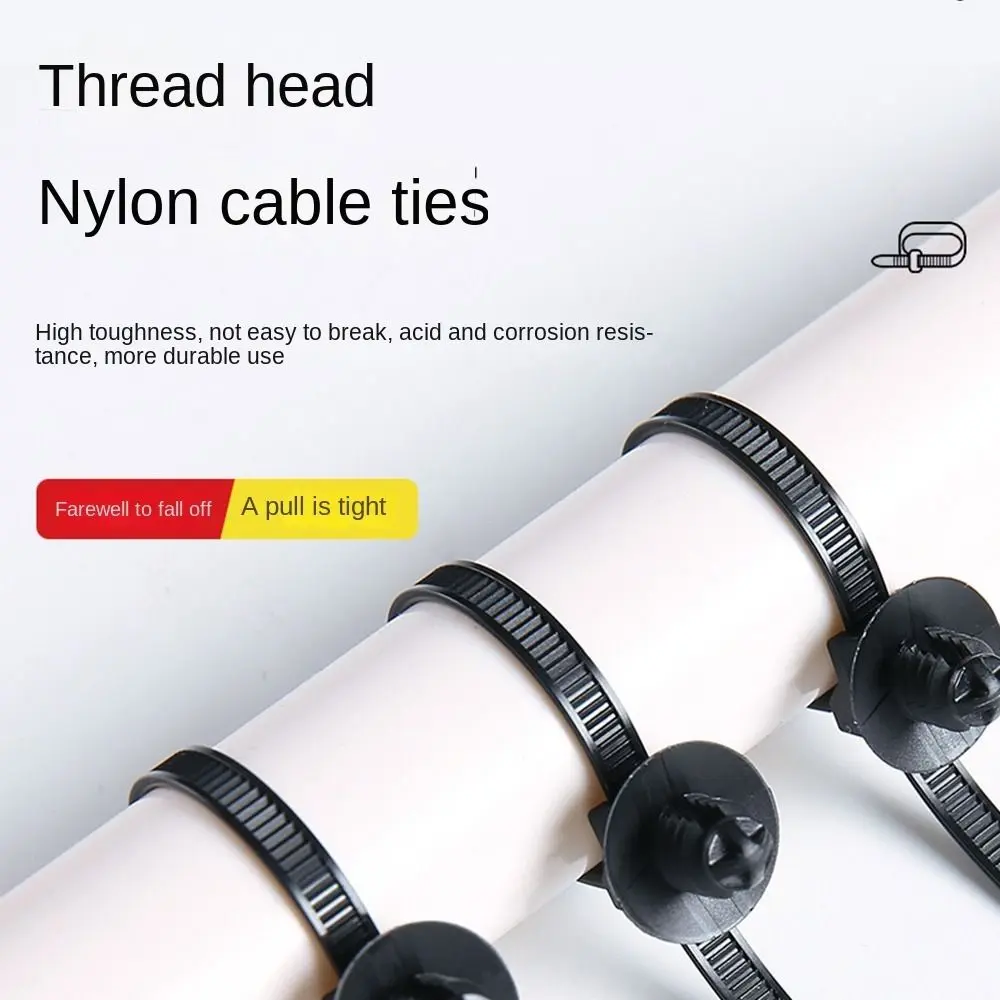 20pcs Self Locking Nylon Cable Ties Fastening Zip Cable Ties Portable Thread Car Nylon Ties Multifunctional Wrap Cable