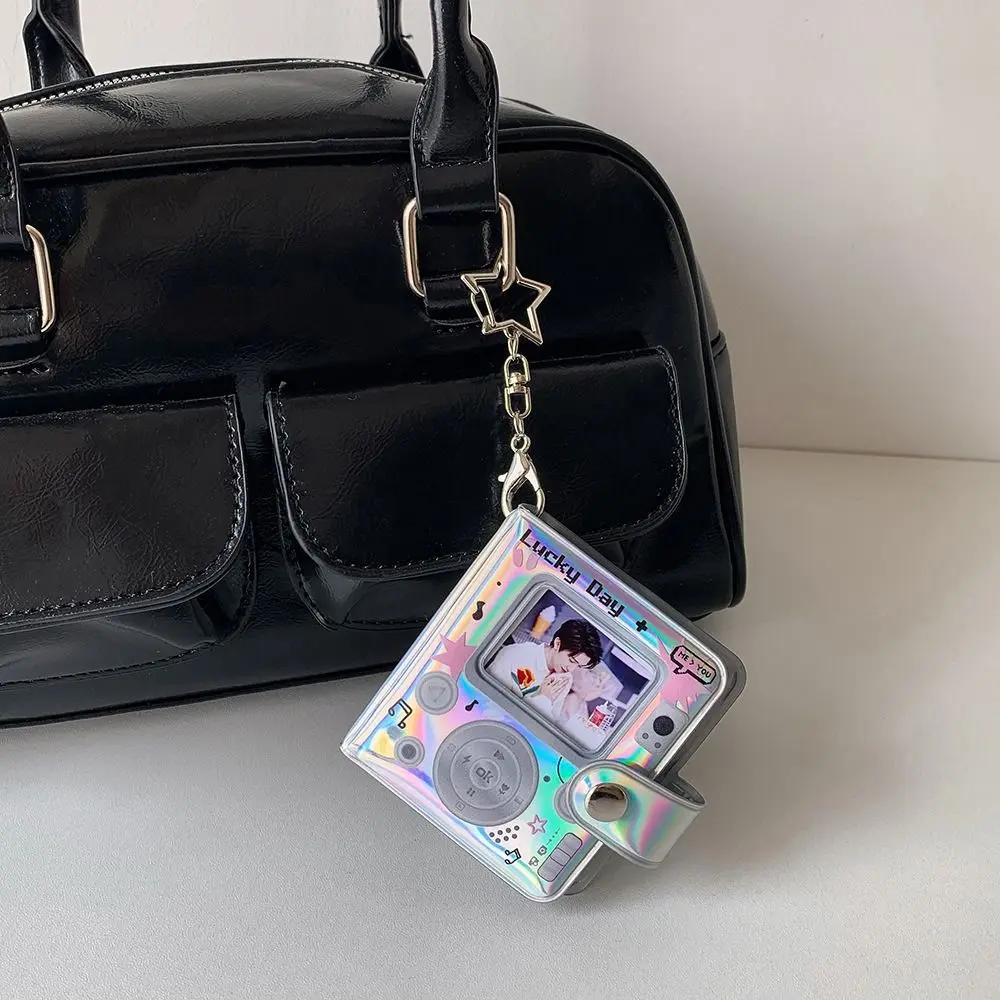 New Hollow Color Mini Photo Album with Keychain PVC Photo Card Holder Kpop Photocard Binder