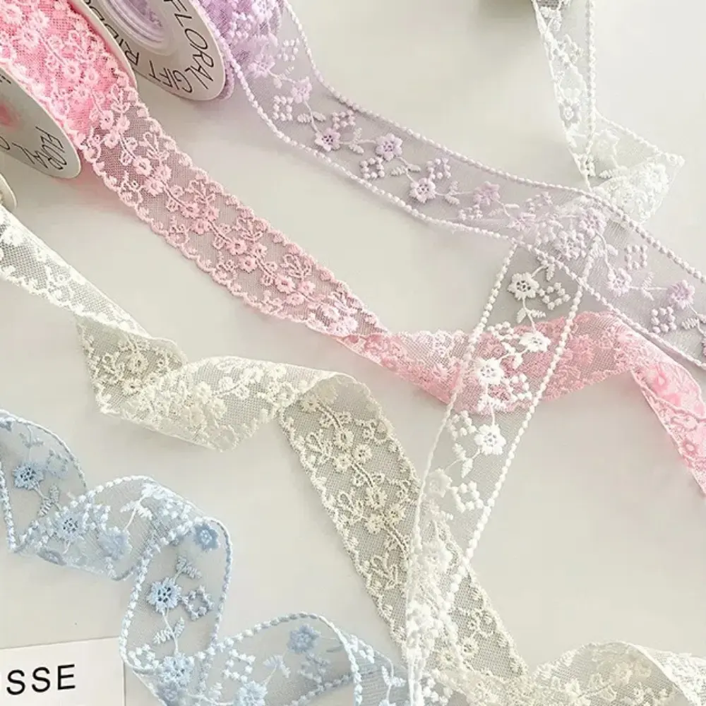 Decorative 38mm Lace Carved Ribbon Hollow Handmade DIY Silk Ribbon Gift Materials 8 Yards Gift Wrapping Ribbon Cloth