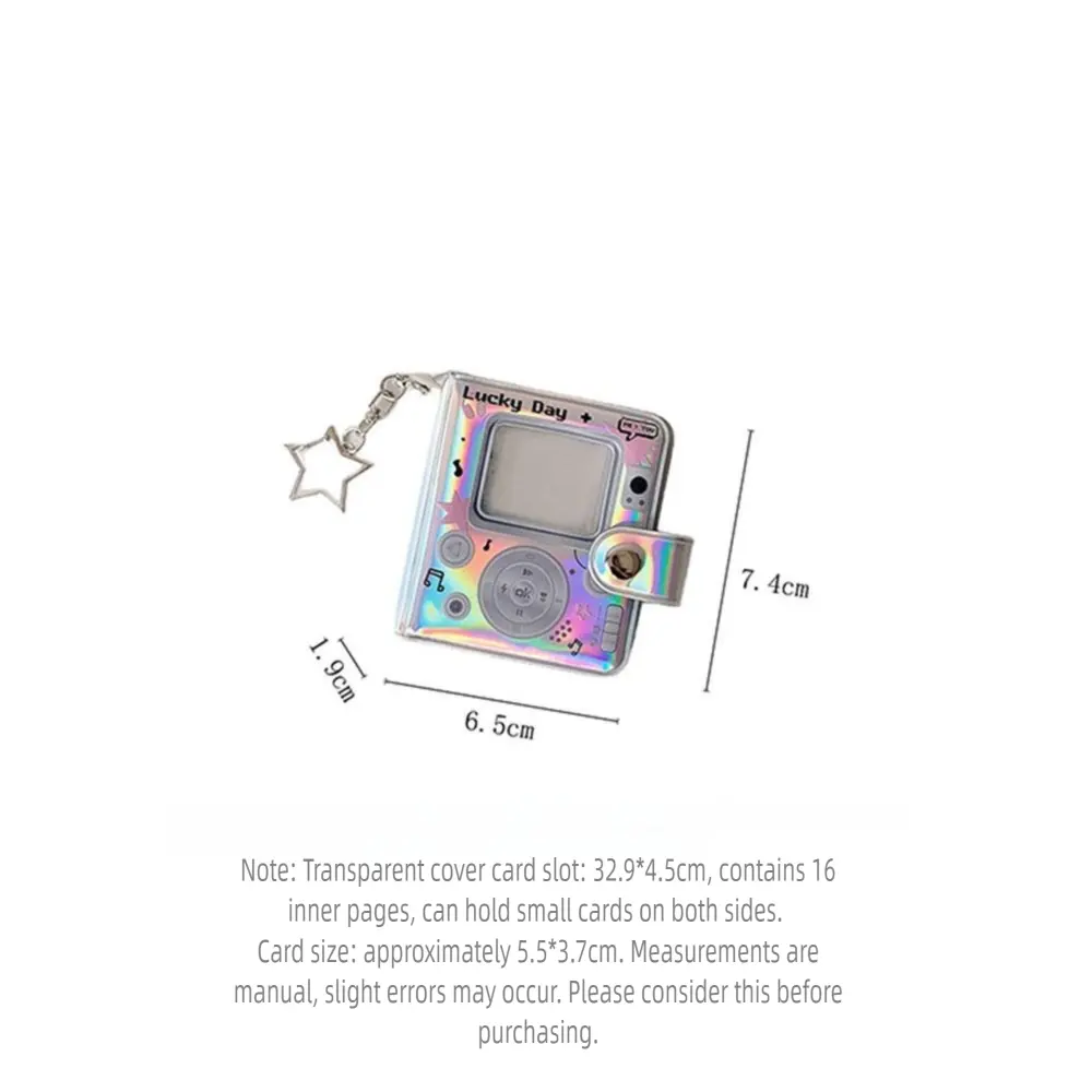 New Hollow Color Mini Photo Album with Keychain PVC Photo Card Holder Kpop Photocard Binder