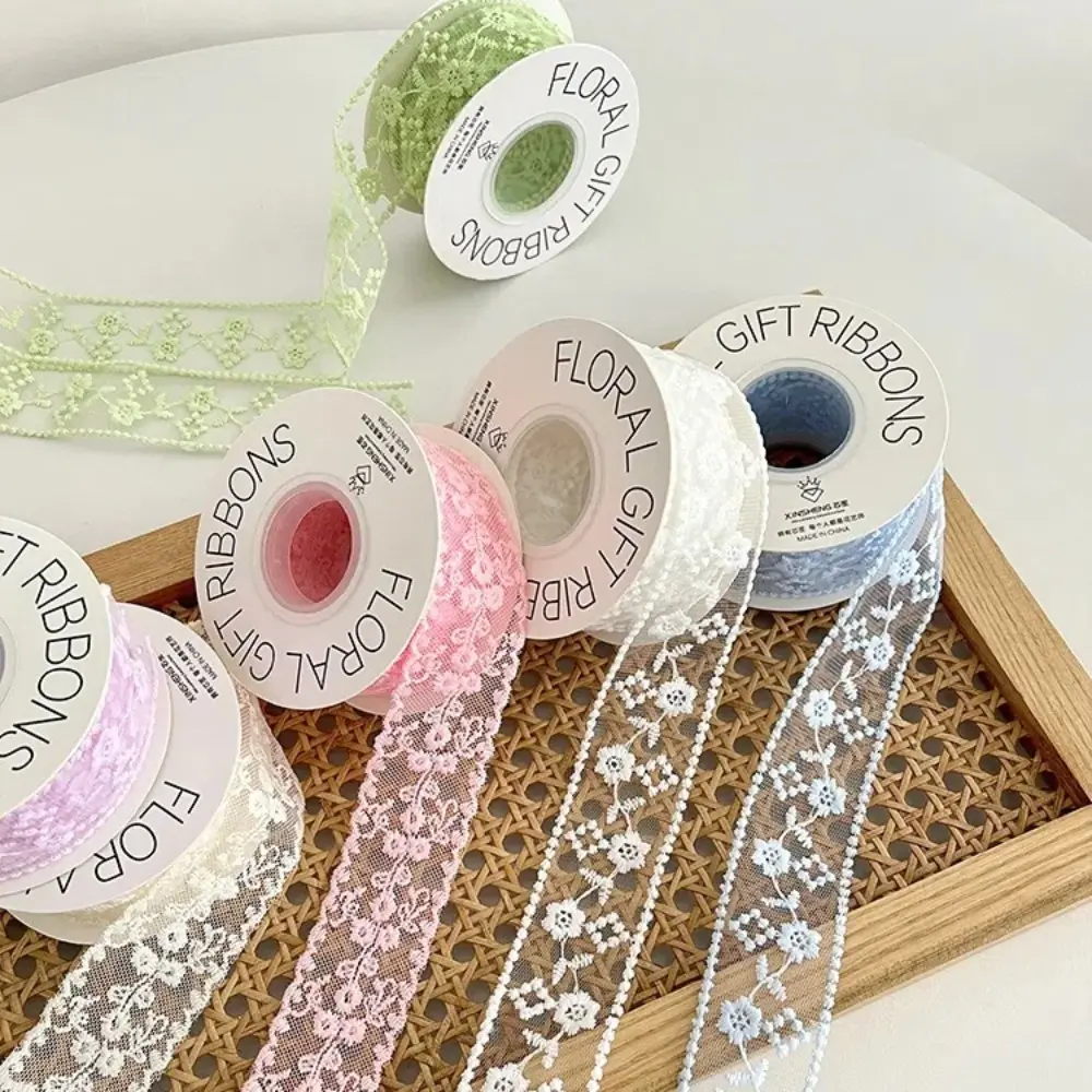 Decorative 38mm Lace Carved Ribbon Hollow Handmade DIY Silk Ribbon Gift Materials 8 Yards Gift Wrapping Ribbon Cloth
