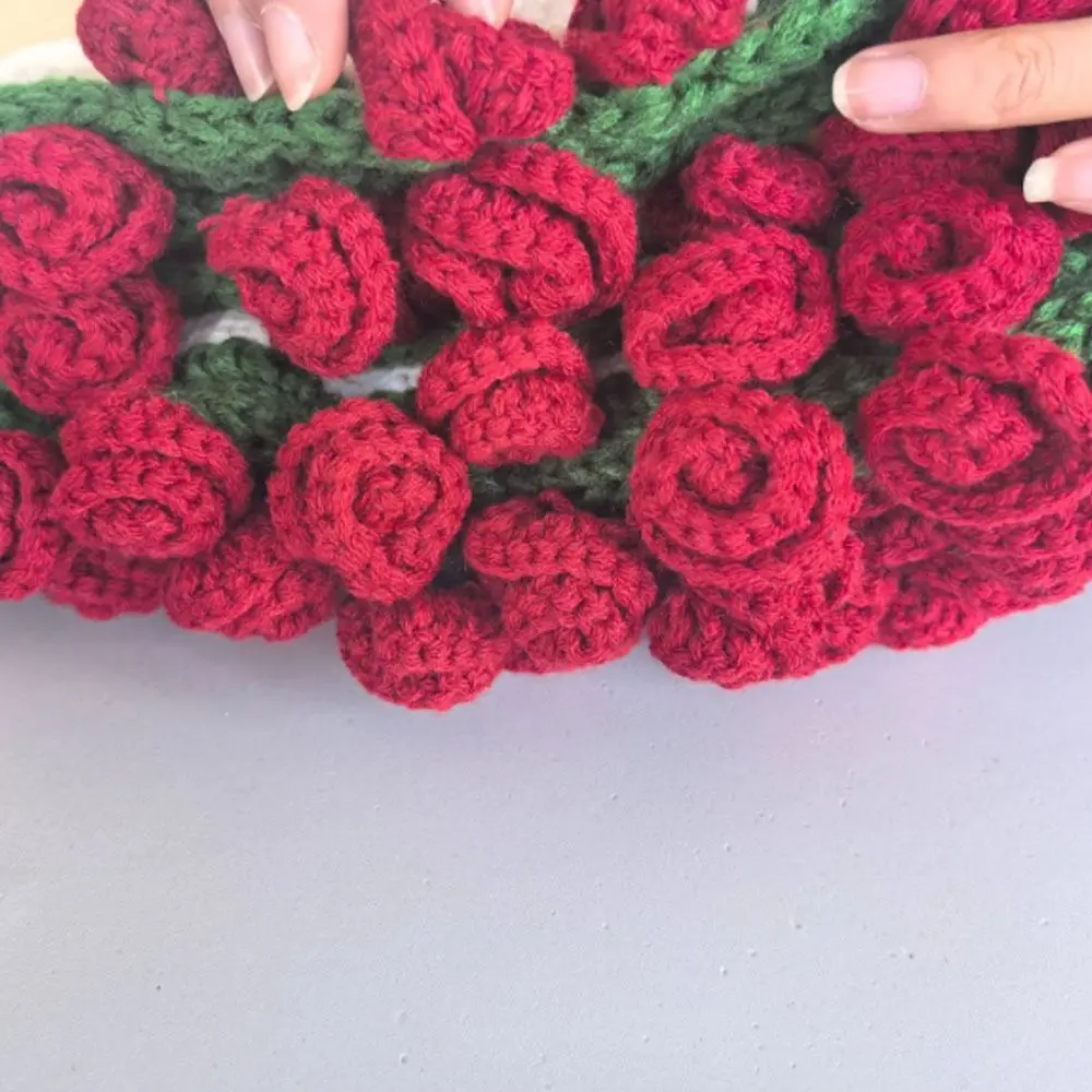 Creative 60cm Rose Bouquet Blankets Finished Product Crocheted Blanket Baby Blanket Gifts