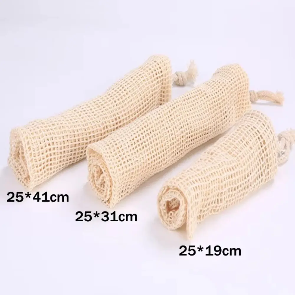 Cotton Vegetable Fruit Storage Bags with Drawstring Washable Reusable Produce Bags Filter Mesh Storage Pouch Kitchen Gadget