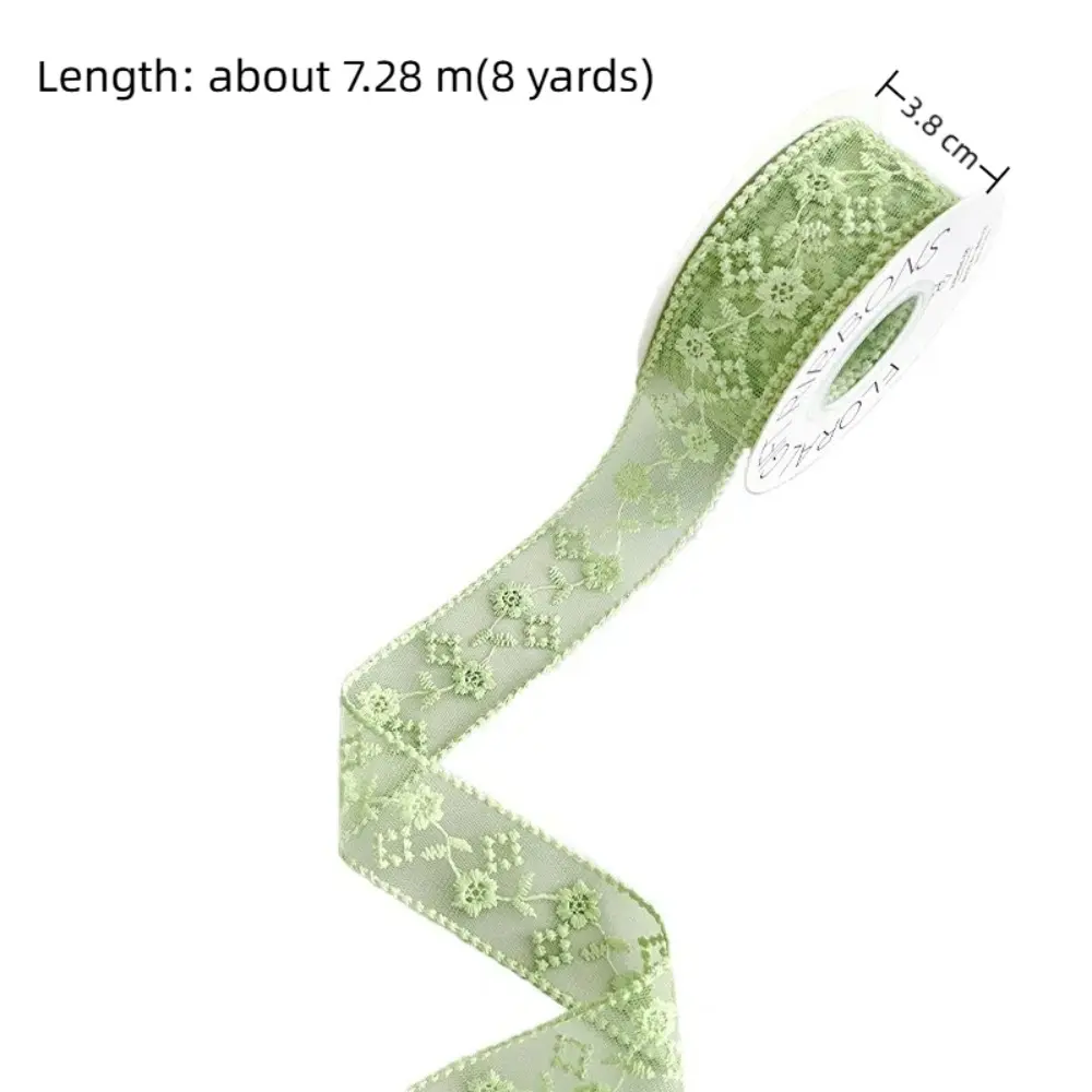 Decorative 38mm Lace Carved Ribbon Hollow Handmade DIY Silk Ribbon Gift Materials 8 Yards Gift Wrapping Ribbon Cloth