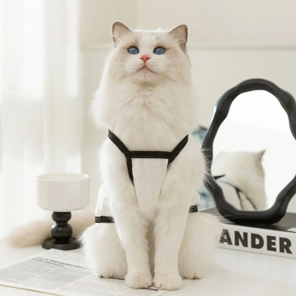 Casual Polyester Bowknot Dog Vest White XS~L Pet Cat Sling T-Shirts Breathable Comfortable Summer Thin Puppy Clothes Chihuahua