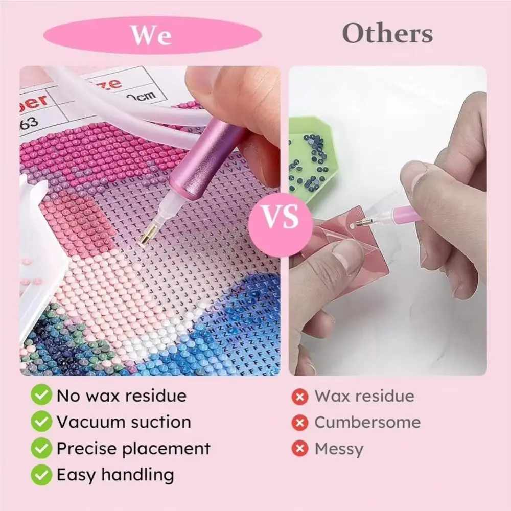 DIY Craft Vacuum Diamond Painting Pen Kits Beading Plates Long-lasting and Stable Electric Diamond Suction Tool USB Cable