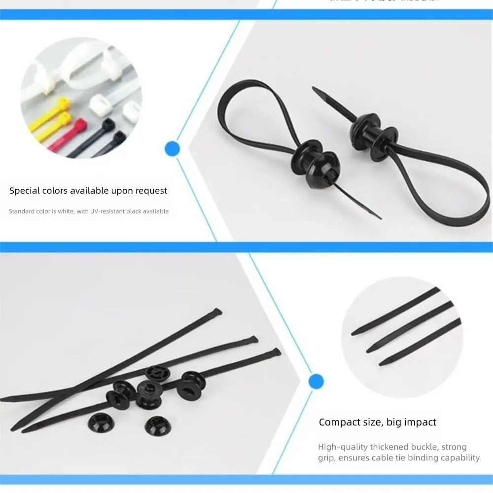 Multipurpose Nylon Universal Cable Tie Buckle Self-Locking Nylon Buckle Airplane Head Tie Cable Tie Retainer