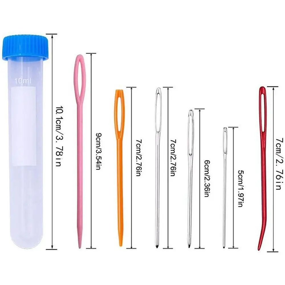 Sewing Accessories Bent Tip Large Eye Darning Needles Aluminum Multicolor Knitting Needles Set Yarn Needles