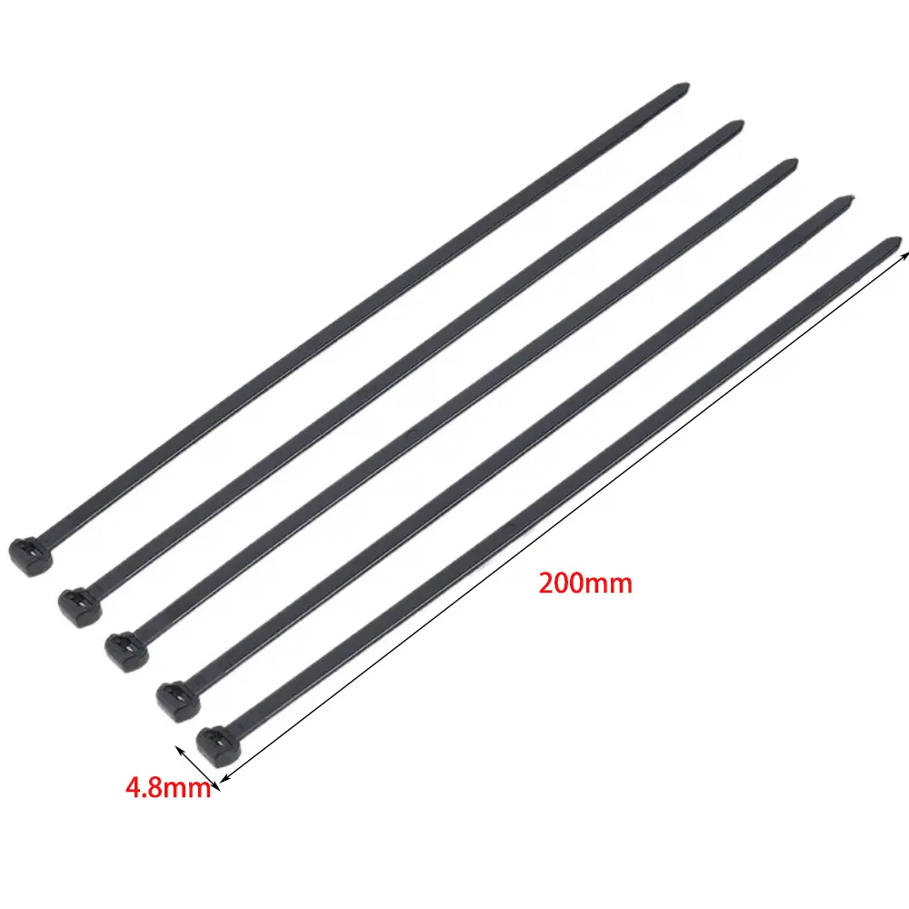 20/50/100Pcs Nylon Cable Tie Buckle Universal Practical Fastening Rings 200*4.8mm Reusable Tie Holder for Auto Corrugated Pipe