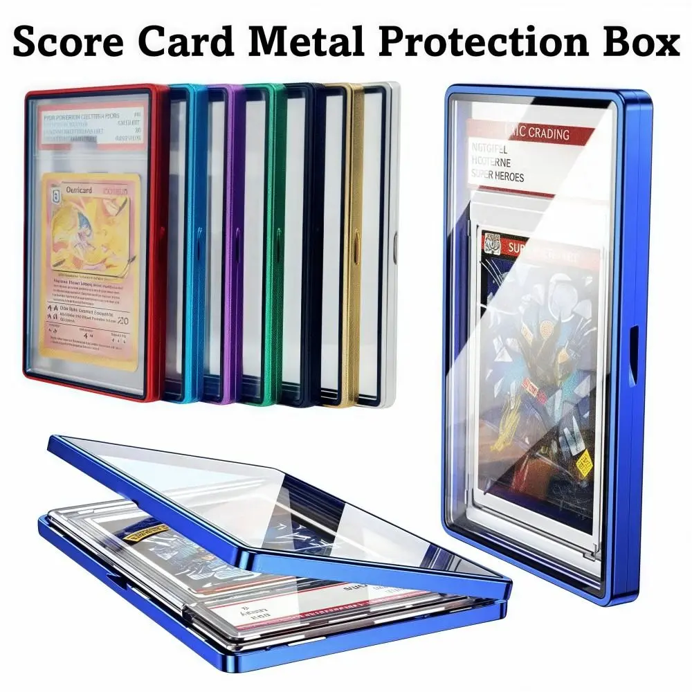 Aluminium Frame PSA/CGC Graded Cards Protector Transparent Double-sided Glass Card Protective Case Durable UV Protection