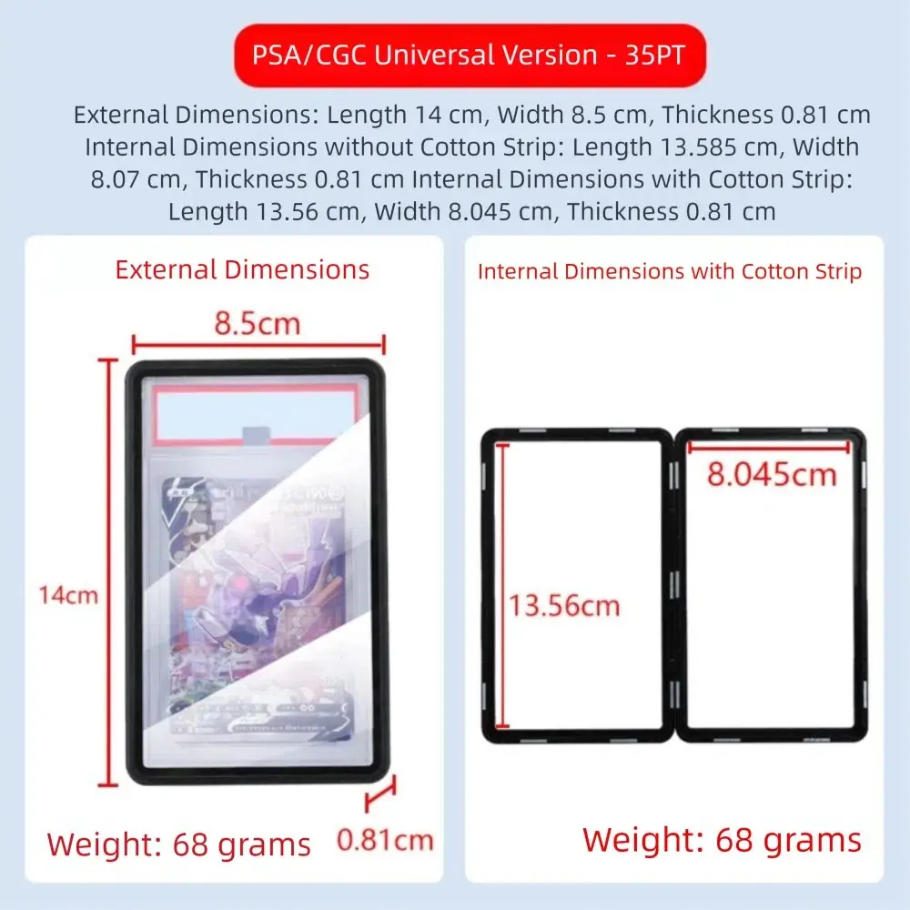 Aluminium Frame PSA/CGC Graded Cards Protector Transparent Double-sided Glass Card Protective Case Durable UV Protection
