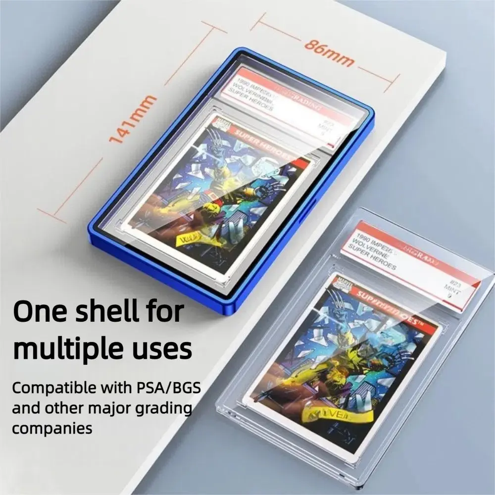 Aluminium Frame PSA/CGC Graded Cards Protector Transparent Double-sided Glass Card Protective Case Durable UV Protection