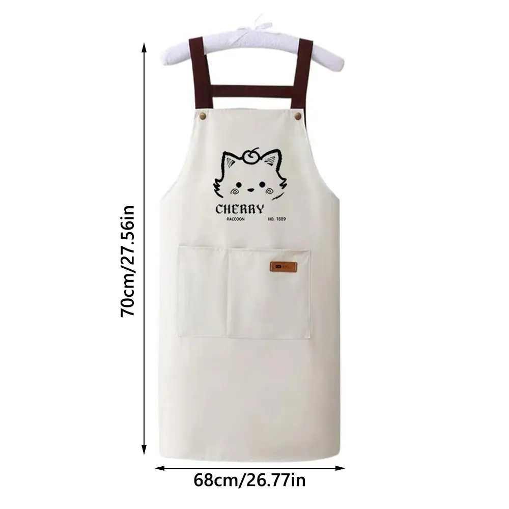Cartoon Cats Printing Kitchen Apron Oil Proof Easy To Clean Restaurant Uniform Waterproof Household Cook Apron Home & Garden
