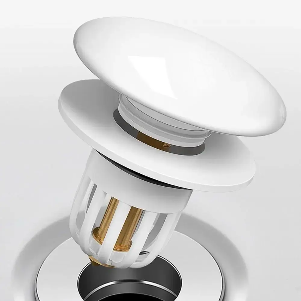 Pop-up Design Rebound Drain Plug Easy To Use Press Hair Catcher Basin Press Filter Element Anti-clogging Function