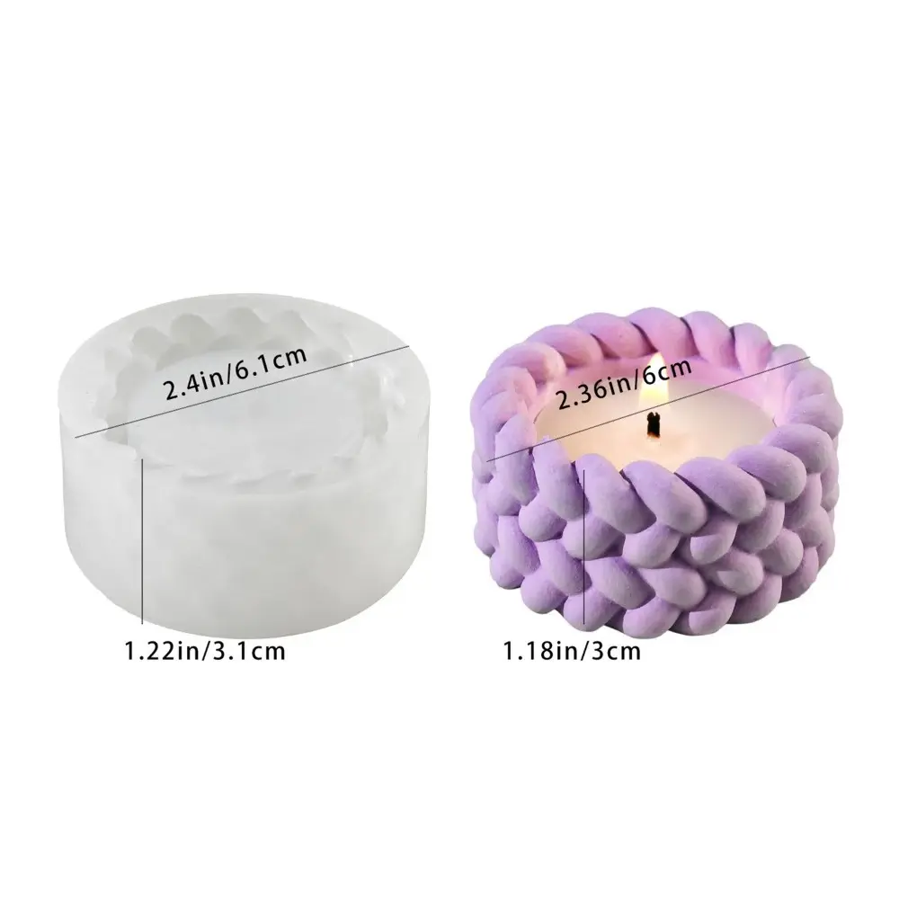 New Hemp Rope Candle Cup Silicone Mold DIY Cement Gypsum Resin Clay Craft Storage Box Mould Candle Making Tools Home Decor