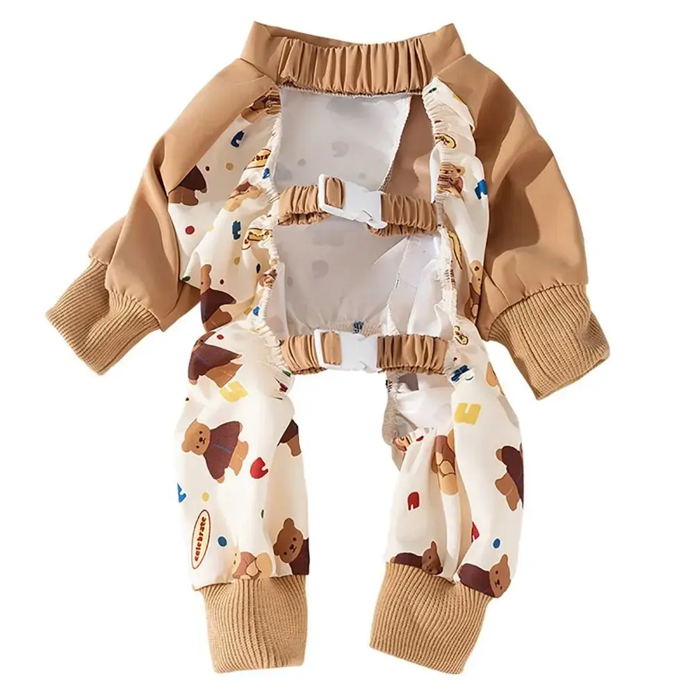 Waterproof Pet Strolling Going Out Pants Dust-proof Back Elastic Band Dog Four Legged Pants S~XXL Cartoon