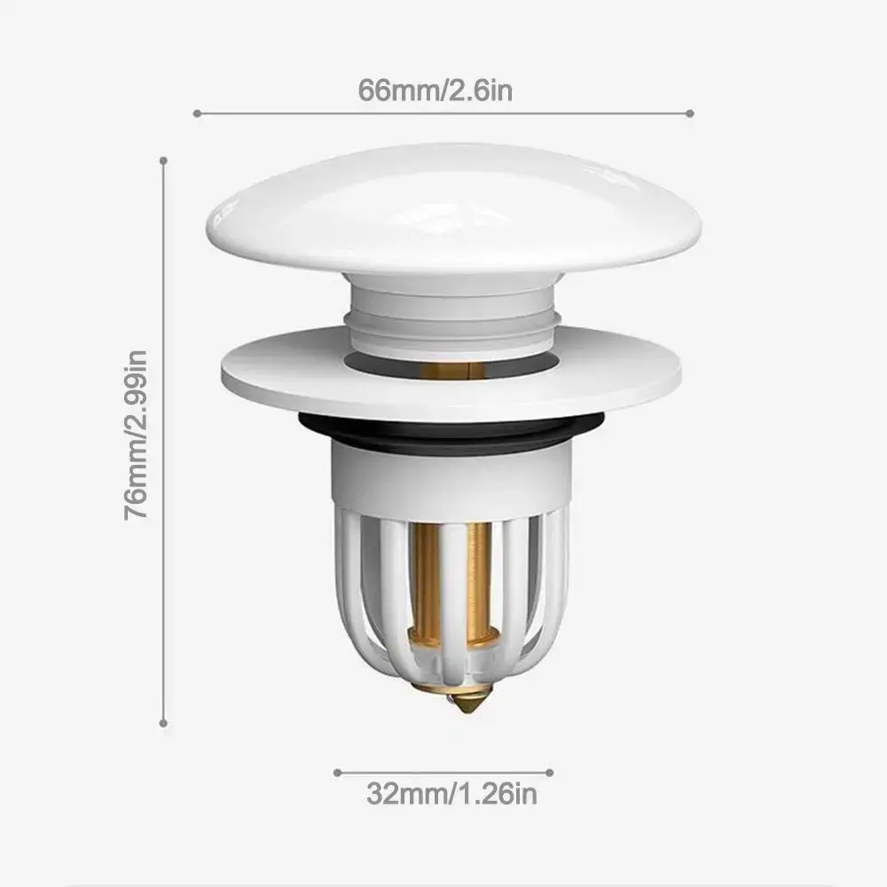 Pop-up Design Rebound Drain Plug Easy To Use Press Hair Catcher Basin Press Filter Element Anti-clogging Function