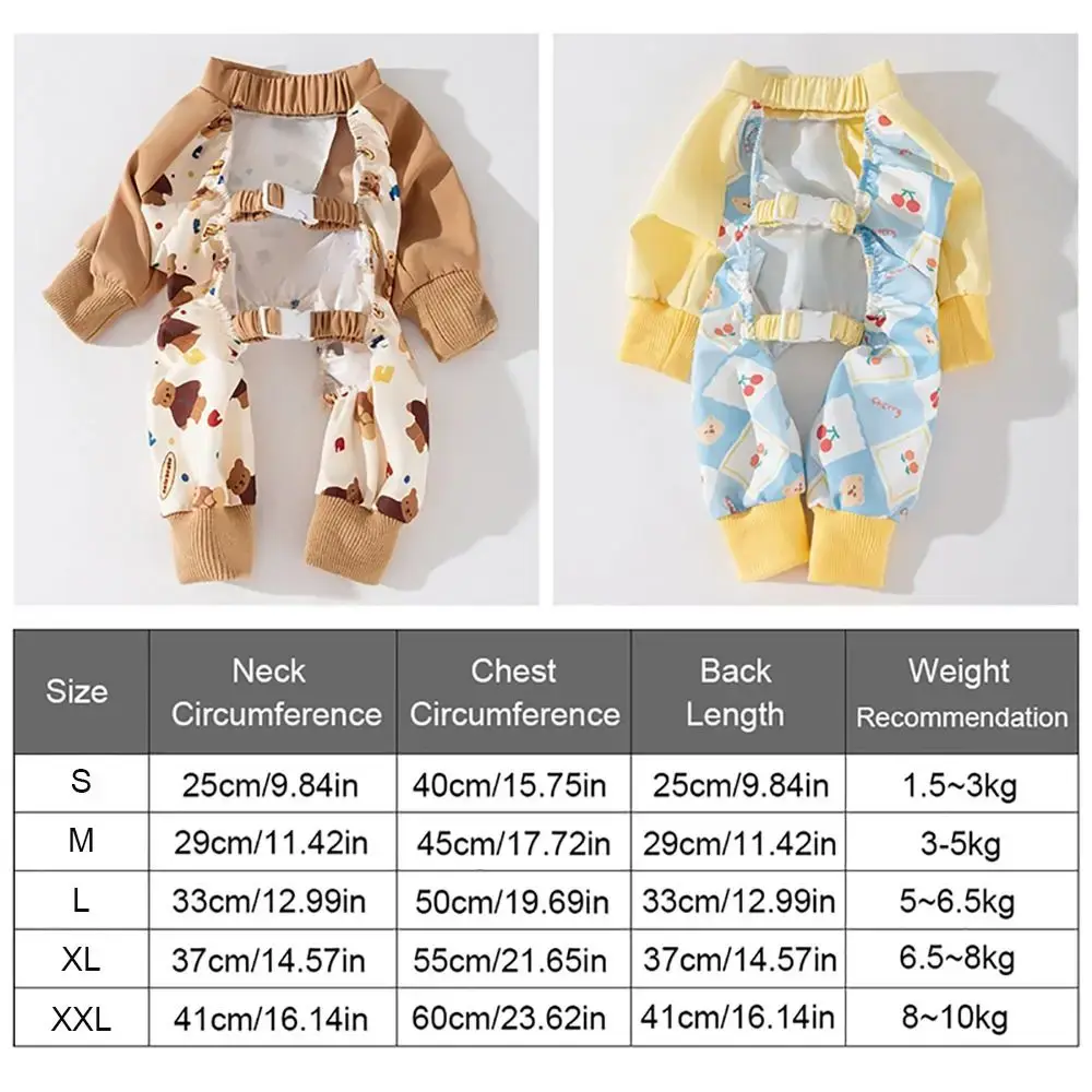 Waterproof Pet Strolling Going Out Pants Dust-proof Back Elastic Band Dog Four Legged Pants S~XXL Cartoon