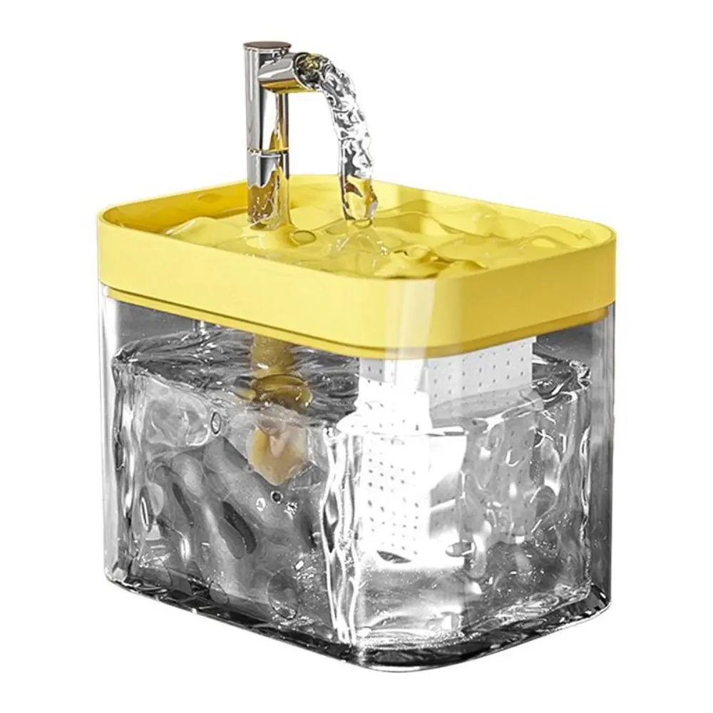 Transparent Cat Water Fountain Auto Filter 1500ml with Pump Pet Fountain Filter Running Water Recirculate Filtering