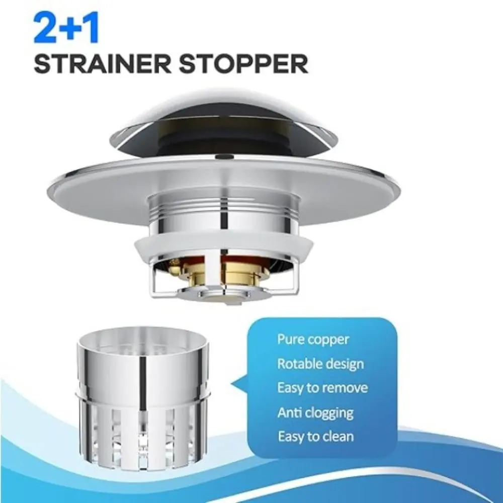 Anti-Odor Basin Drain Stopper Anti-clogging Deodorant Core Sink Strainer Insect-Proof Pop-Up Bounce Core Bathroom Kitchen