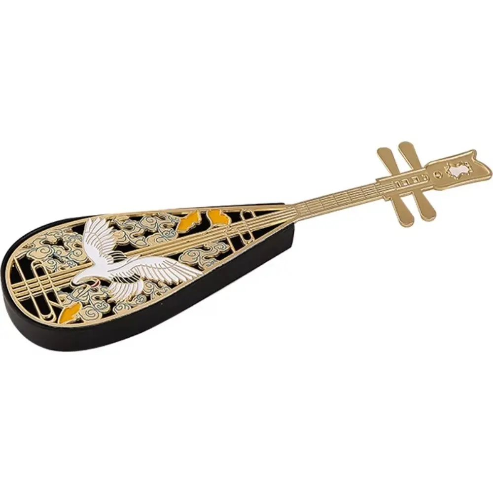 Metal Incense Burner Ancient Style Hollow Out Incense Censer Painted Crane Design Classical Elegance Aromatherapy Stove