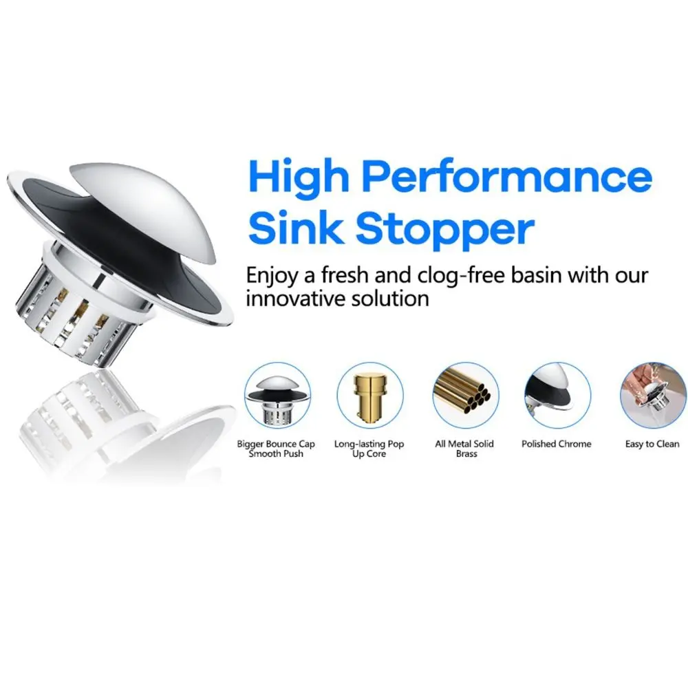 Anti-Odor Basin Drain Stopper Anti-clogging Deodorant Core Sink Strainer Insect-Proof Pop-Up Bounce Core Bathroom Kitchen