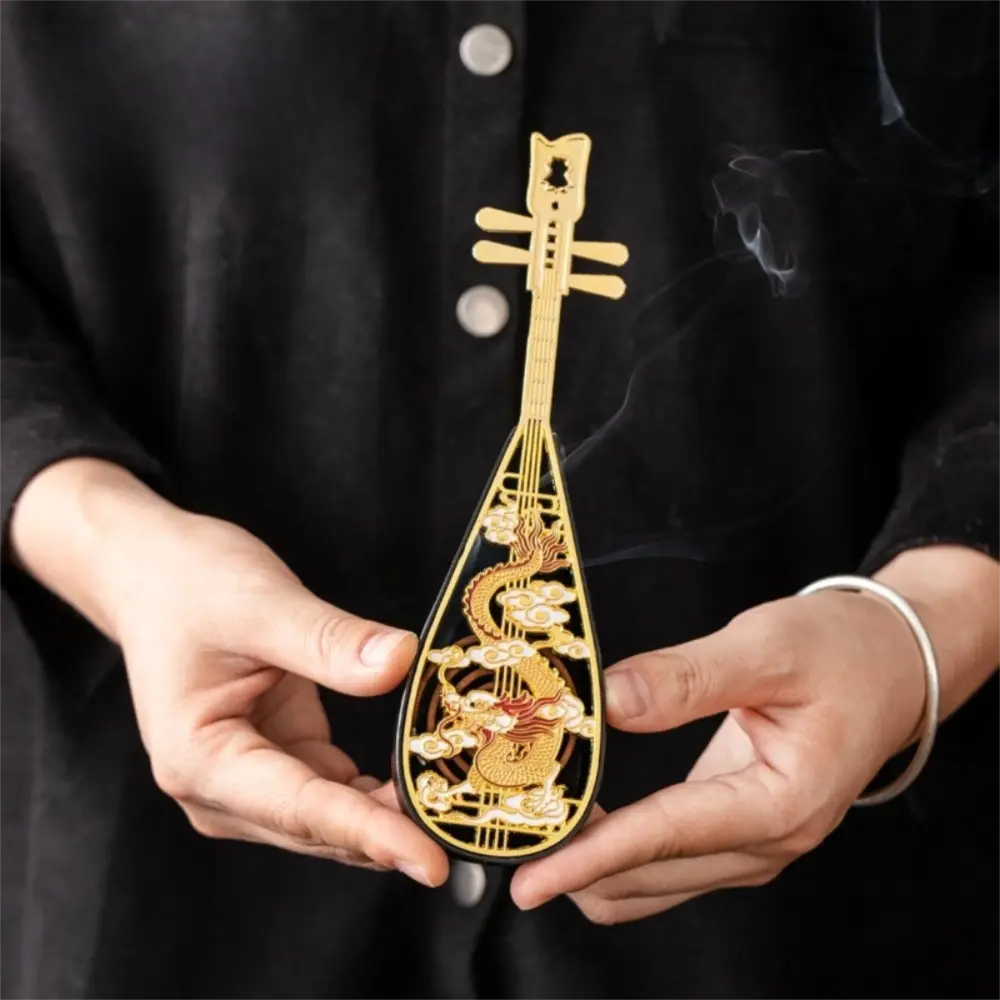 Metal Incense Burner Ancient Style Hollow Out Incense Censer Painted Crane Design Classical Elegance Aromatherapy Stove