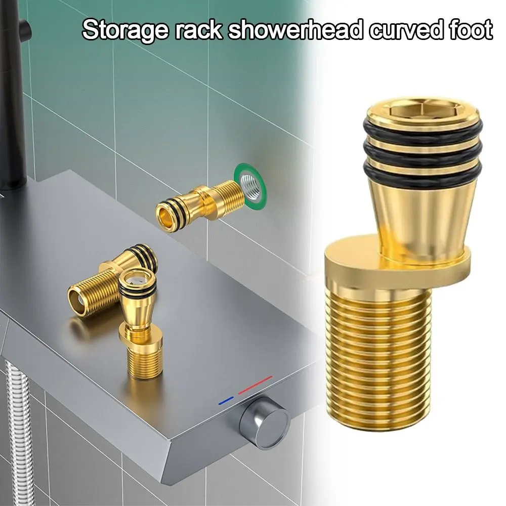 Copper Angled Curved Foot Angle Adjustment Lengthened Shower Faucet Adapter Thickened Wall Mounted Connecting Accessories