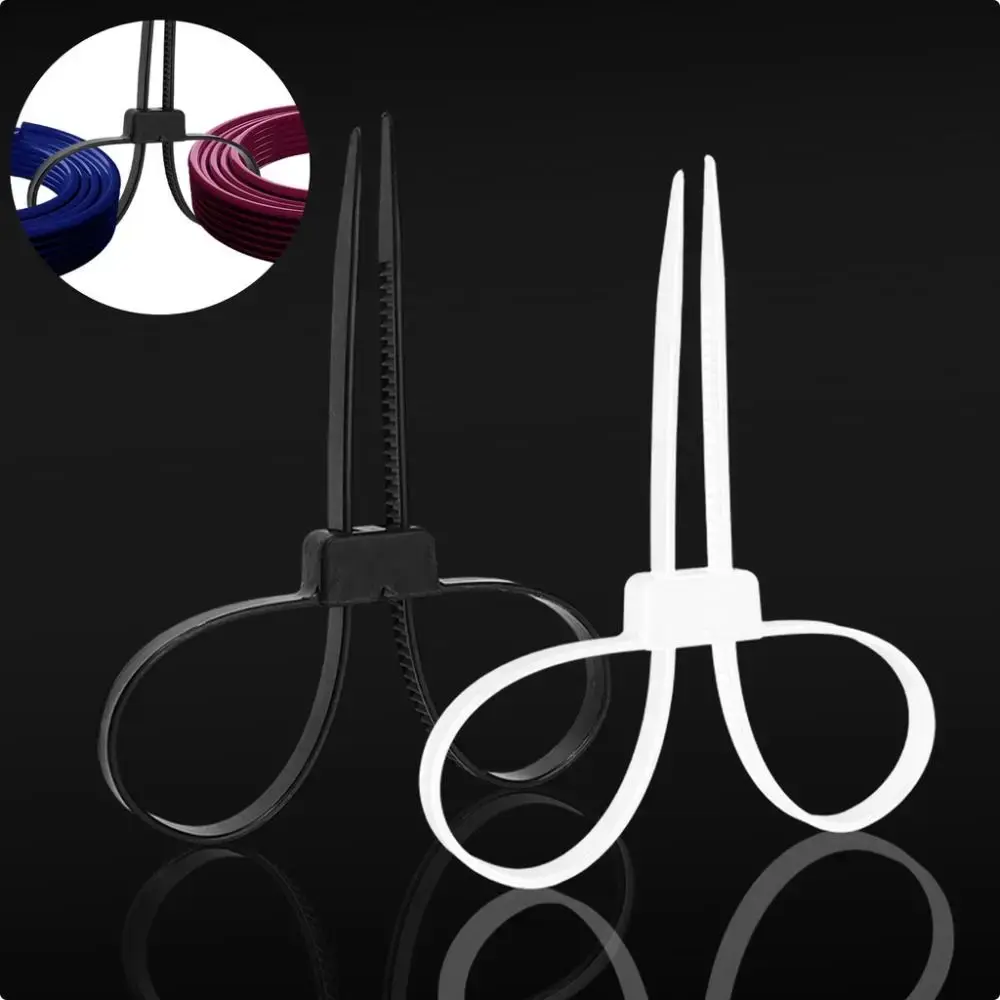 Gifts 12MMx700MM Nylon Cable Tie Self-Locking Plastic Butterfly Black White Home Rope Versatile Double Buckle Cable Ties