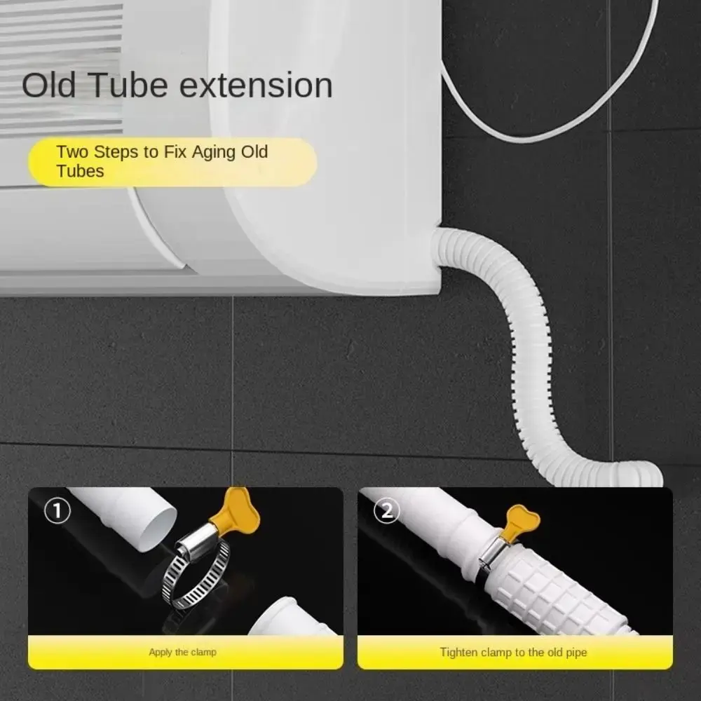 New Plastic Air Conditioner Drain Hose White Thickened Washing Machine Tube 1-5M Extension Pipe