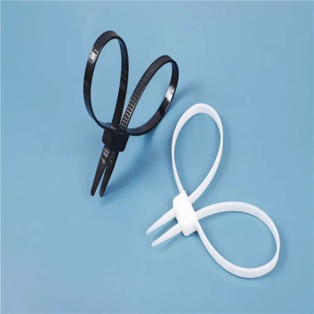 Gifts 12MMx700MM Nylon Cable Tie Self-Locking Plastic Butterfly Black White Home Rope Versatile Double Buckle Cable Ties
