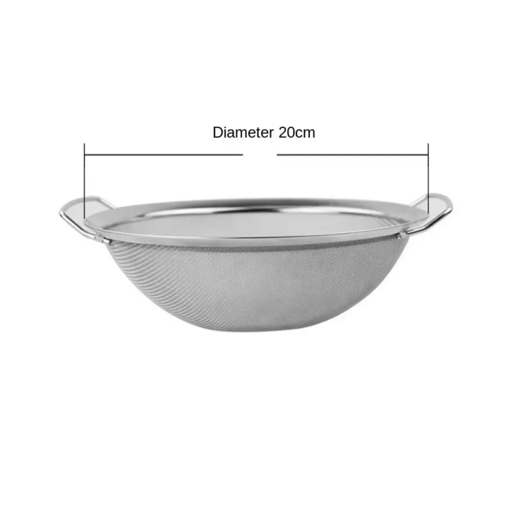 Stainless Steel Strainer Basket Large Multi-size Juice Rice Flour Sieve with Double Handles Fine Mesh Food Filter Drainer