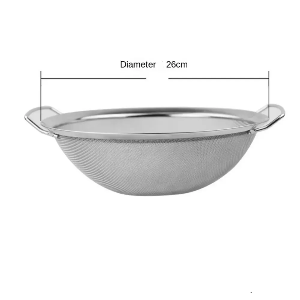 Stainless Steel Strainer Basket Large Multi-size Juice Rice Flour Sieve with Double Handles Fine Mesh Food Filter Drainer